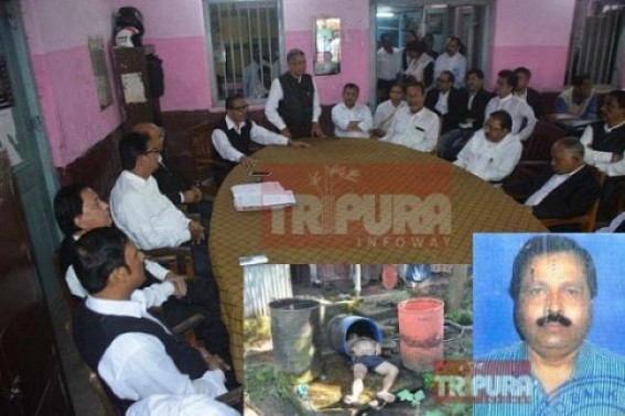 Tripura lawyers to lodge massive protest demanding arrest of slain lawyer’s murderers : State reels under lawless Era, Criminals rule under incompetent SP West Tripura lawyers to lodge massive protest demanding arrest of slain lawyer’s murderers : State reels under lawless Era, Criminals rule under incompetent SP West